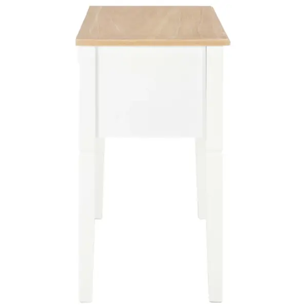Pruun-valge MDF ja männipuidust kirjutuslaud 5 sahtliga, 109,5 x 45 x 77,5 cm – 5