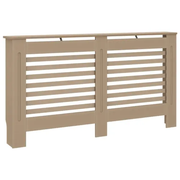 Pruun MDF radiaatorikate horisontaalsete liistudega, 152 x 19 x 81,5 cm – 2