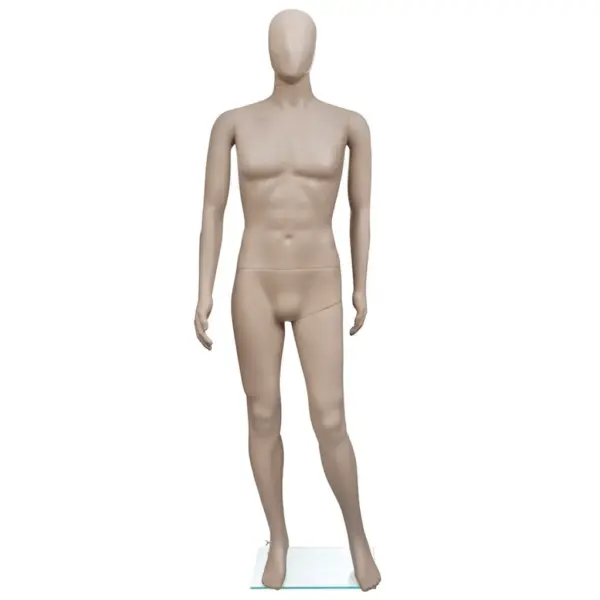 Beež meesmannekeen ümmarguse peaga, klaasist alusel, 187 cm – 2