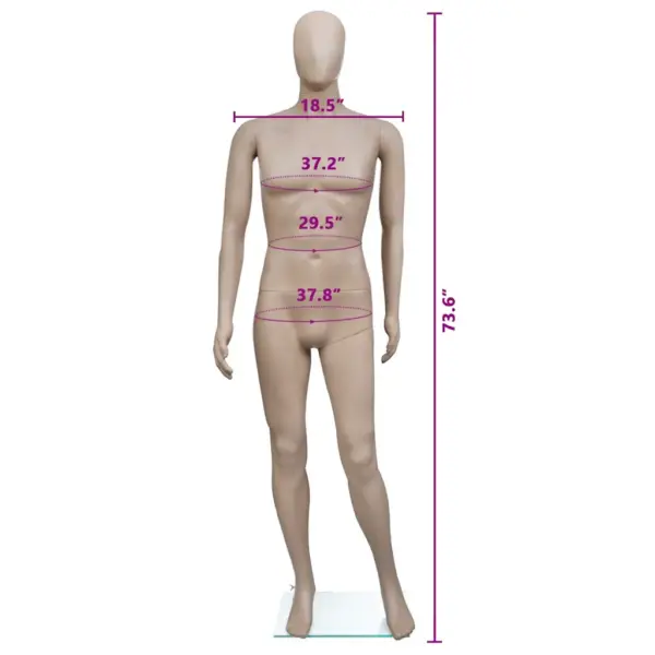 Beež meesmannekeen ümmarguse peaga, klaasist alusel, 187 cm – 7