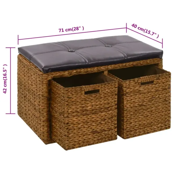 Mererohust hoiupink 2 korviga, pruun/must, 71 x 40 x 42 cm – 9