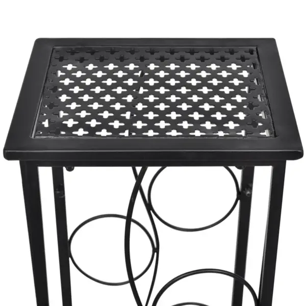 Põrandal seisev metallist veiniriiul 8 pudelile, must, 23,5 x 21,5 x 100 cm – 4