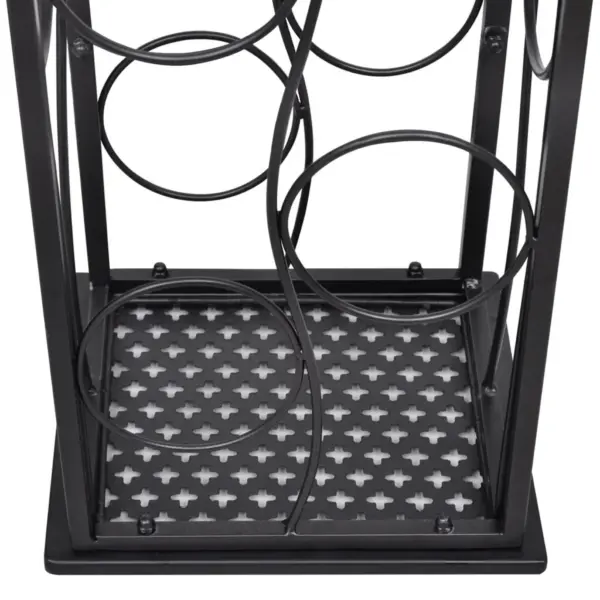 Põrandal seisev metallist veiniriiul 8 pudelile, must, 23,5 x 21,5 x 100 cm – 5