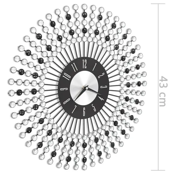 Metallist seinakell säravate kristallhelmestega, must-valge, 43 cm – 7