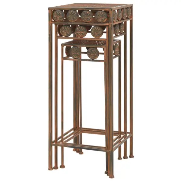 Vanaaegses stiilis metallist taimealused, 3 tk, roostes värvi – 7