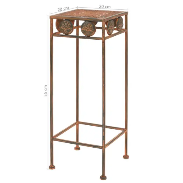 Vanaaegses stiilis metallist taimealused, 3 tk, roostes värvi – 8