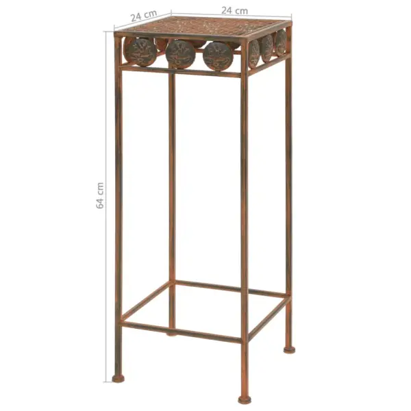 Vanaaegses stiilis metallist taimealused, 3 tk, roostes värvi – 9
