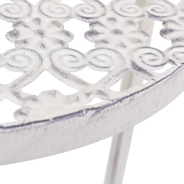 Metallist taimealuste komplekt, 3 tk, vanaaegses stiilis, antiikvalge – 7