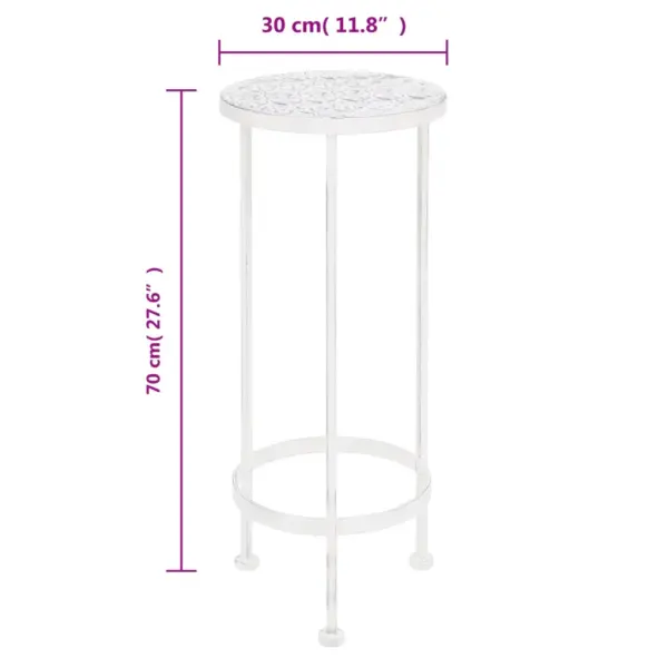 Metallist taimealuste komplekt, 3 tk, vanaaegses stiilis, antiikvalge – 8