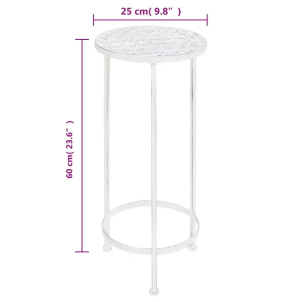 Metallist taimealuste komplekt, 3 tk, vanaaegses stiilis, antiikvalge – 9