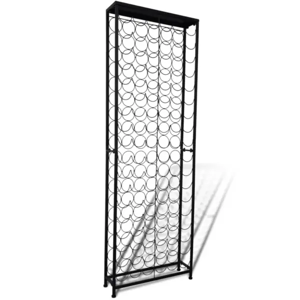 Metallist veiniriiul 108 pudelile, sepistatud raud, must, 65 x 24 x 191 cm, seinakinnitustega – 2