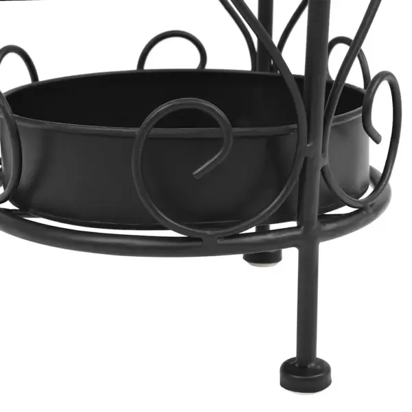 Metallist vihmavarjuhoidja tilgumisalusega, must, 26 x 46 cm, vanaaegses stiilis – 6
