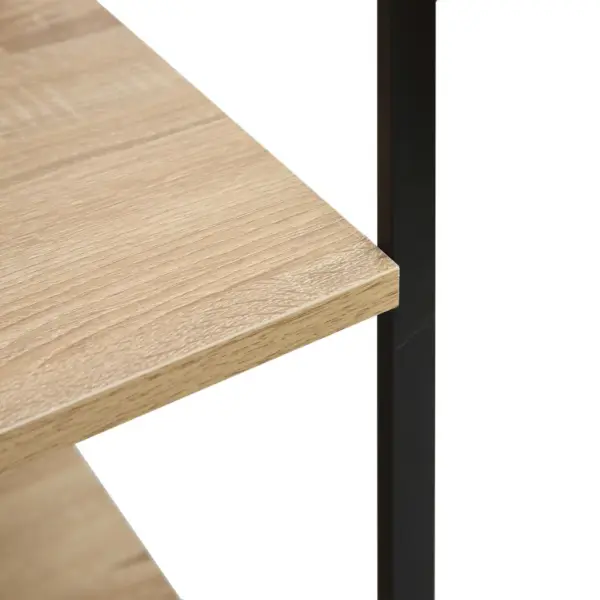 3-riiuliga mikrolaineahju kapp konksudega, must ja tammevärvi, 60 x 39,6 x 79,5 cm, tehispuit ja teras – 5