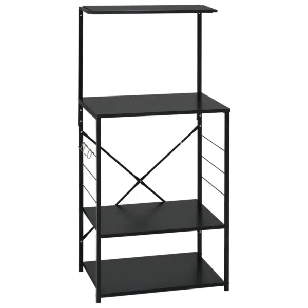 Mikrolaineahju kapp 4 riiuliga, must tehispuit ja teras, 60 x 39,6 x 123 cm – 2