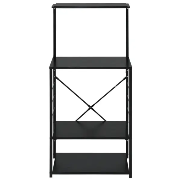 Mikrolaineahju kapp 4 riiuliga, must tehispuit ja teras, 60 x 39,6 x 123 cm – 3