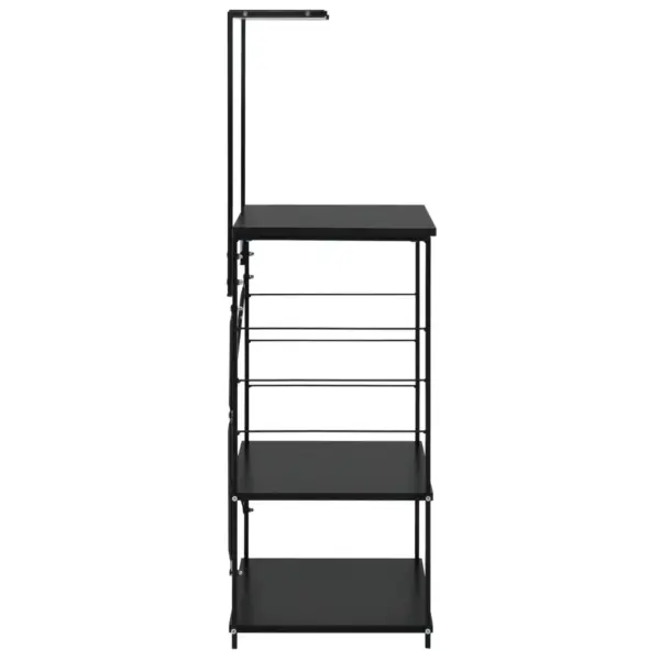 Mikrolaineahju kapp 4 riiuliga, must tehispuit ja teras, 60 x 39,6 x 123 cm – 4