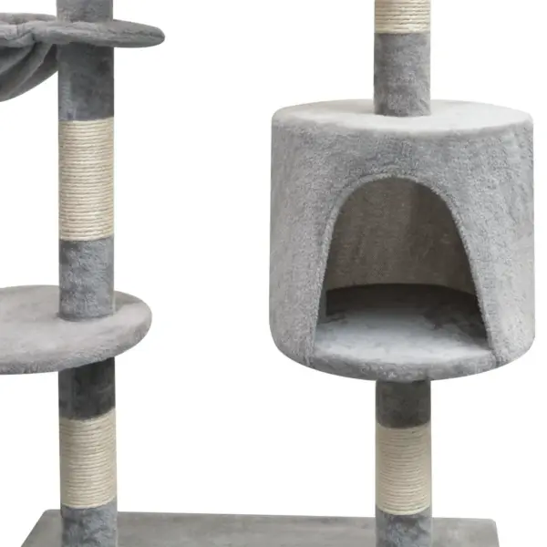 Mitmekorruseline hall kassimaja sisalköitega kraapimispostidega, 96 x 35 x 125 cm – 3