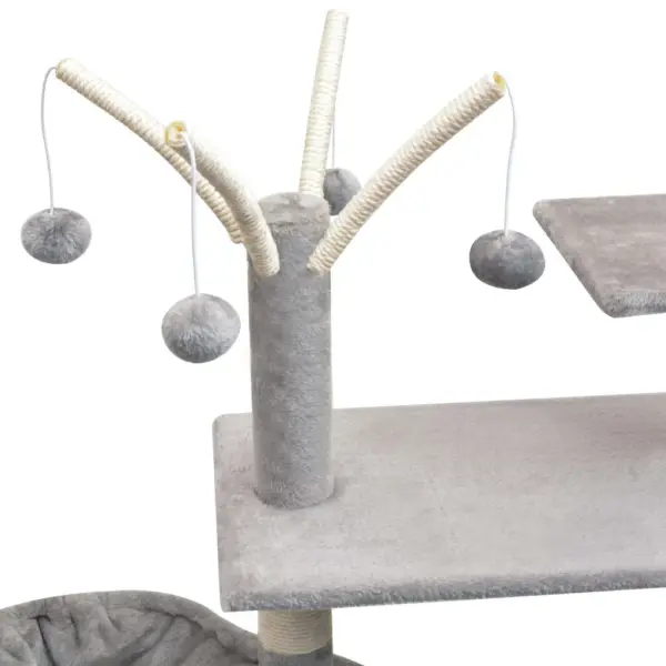 Mitmekorruseline hall kassimaja sisalköitega kraapimispostidega, 96 x 35 x 125 cm – 4