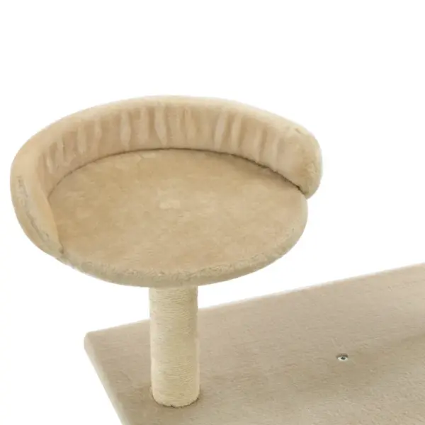 Mitmekorruseline kassimaja sisalköiega kraapimispostidega, 95 cm, beež – 5