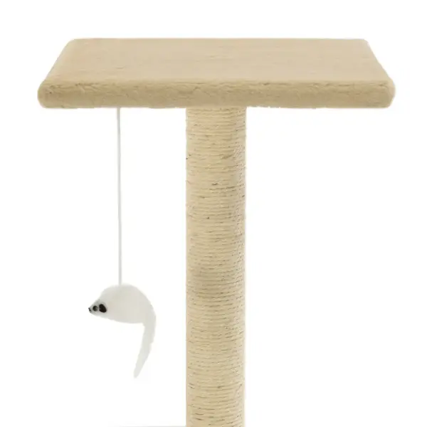 Mitmekorruseline kassimaja sisalköiega kraapimispostidega, 95 cm, beež – 6
