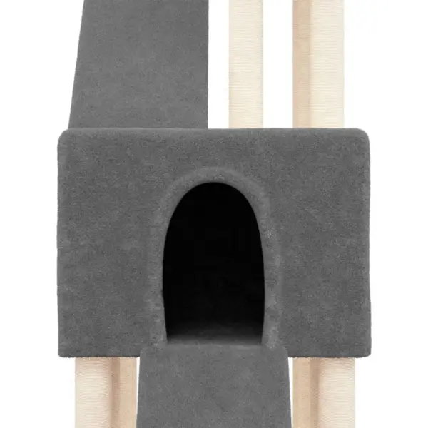 Mitmetasandiline kassimaja sisalpostidega, tumehall, 47,5 x 94 x 190 cm – 6