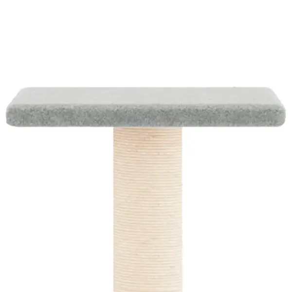 Mitmetasandiline kassipuu sisalpostidega, helehall, 73 cm – 4