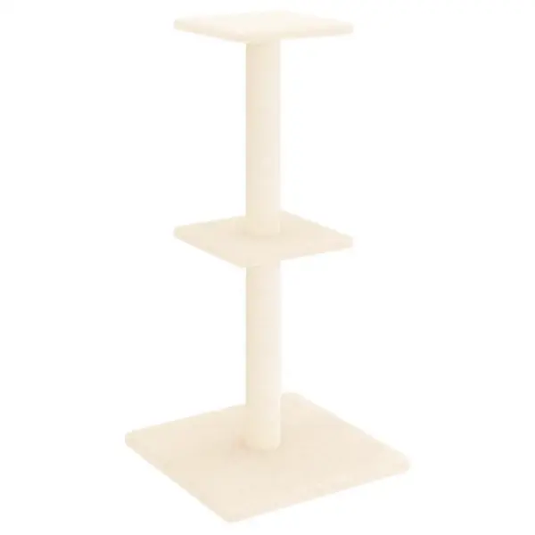 Mitmetasandiline kassipuu sisalköiega kraapimispostidega, kreemjasvalge, 73 cm – 2