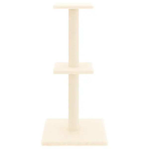 Mitmetasandiline kassipuu sisalköiega kraapimispostidega, kreemjasvalge, 73 cm – 3