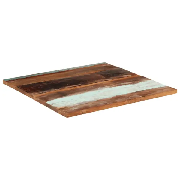 Ruudukujuline mitmevärviline taaskasutatud puidust lauaplaat, 80 x 80 cm – 5