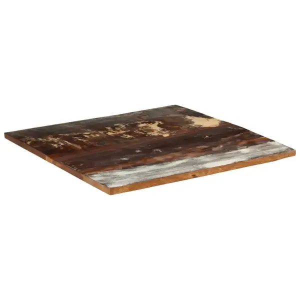 Ruudukujuline mitmevärviline taaskasutatud puidust lauaplaat, 80 x 80 cm – 7