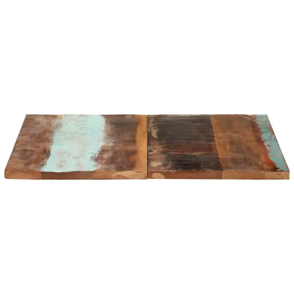 Ruudukujuline mitmevärviline taaskasutatud puidust lauaplaat, 80 x 80 cm – 8