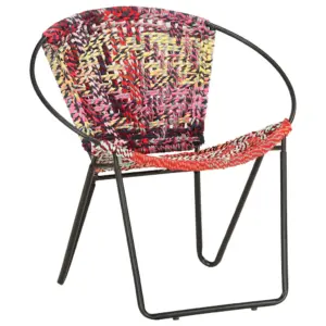 Ümmargune chindi tool, mitmevärviline, pulbervärvitud terasraam, 69 x 69 x 69 cm