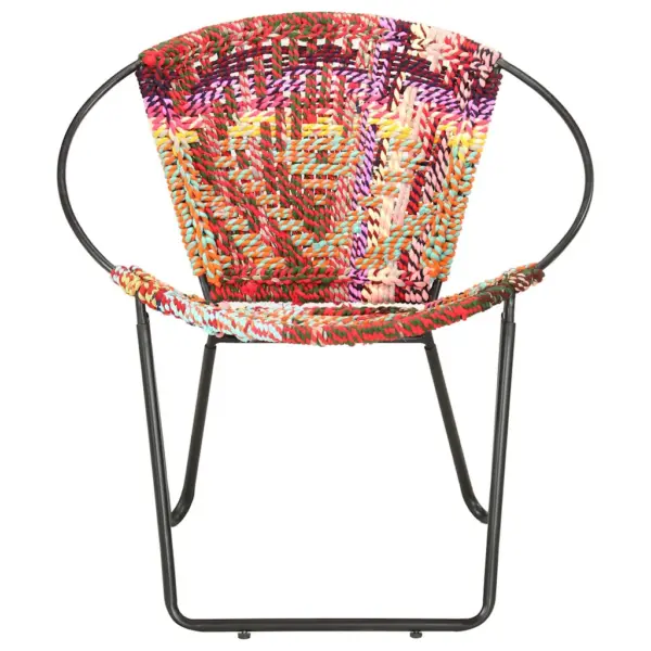 Ümmargune chindi tool, mitmevärviline, pulbervärvitud terasraam, 69 x 69 x 69 cm – 2
