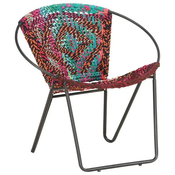 Ümmargune chindi tool, mitmevärviline, pulbervärvitud terasraam, 69 x 69 x 69 cm – 11