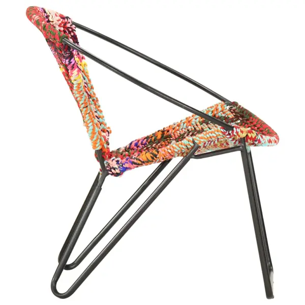 Ümmargune chindi tool, mitmevärviline, pulbervärvitud terasraam, 69 x 69 x 69 cm – 3