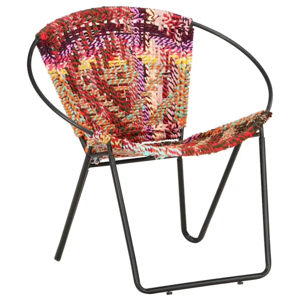 Ümmargune chindi tool, mitmevärviline, pulbervärvitud terasraam, 69 x 69 x 69 cm – 8