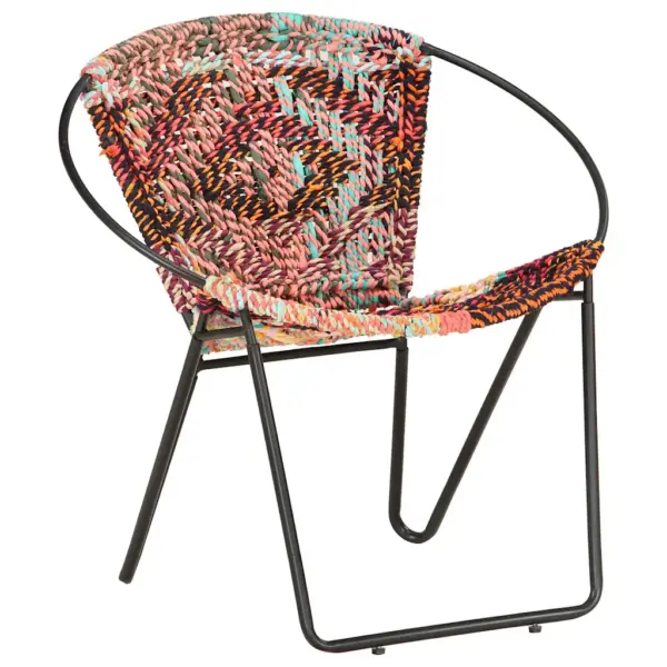 Ümmargune chindi tool, mitmevärviline, pulbervärvitud terasraam, 69 x 69 x 69 cm – 9