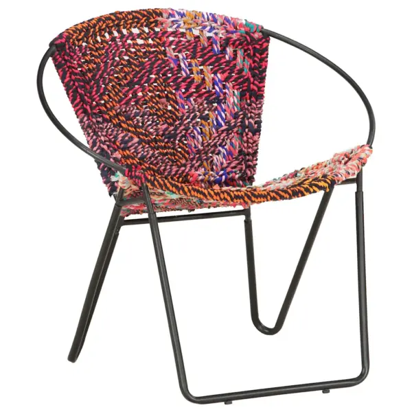 Ümmargune chindi tool, mitmevärviline, pulbervärvitud terasraam, 69 x 69 x 69 cm – 10