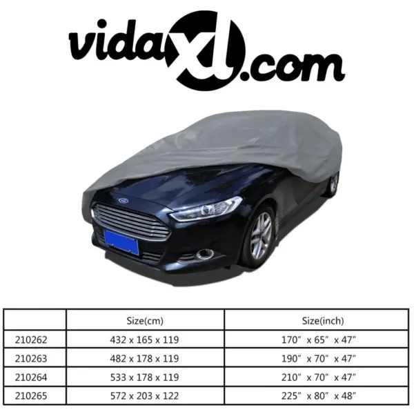 Mittekootud lausriidest autokate sedaanile, XL, hall, 533 x 178 x 119 cm – 9