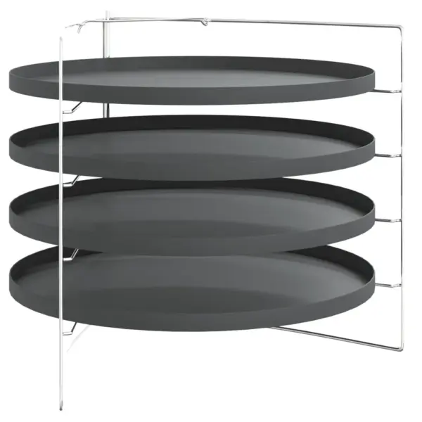 Mittenakkuvate pitsapannide komplekt restiga, Ø28 cm, 4 tk, must, kaetud teras – 2