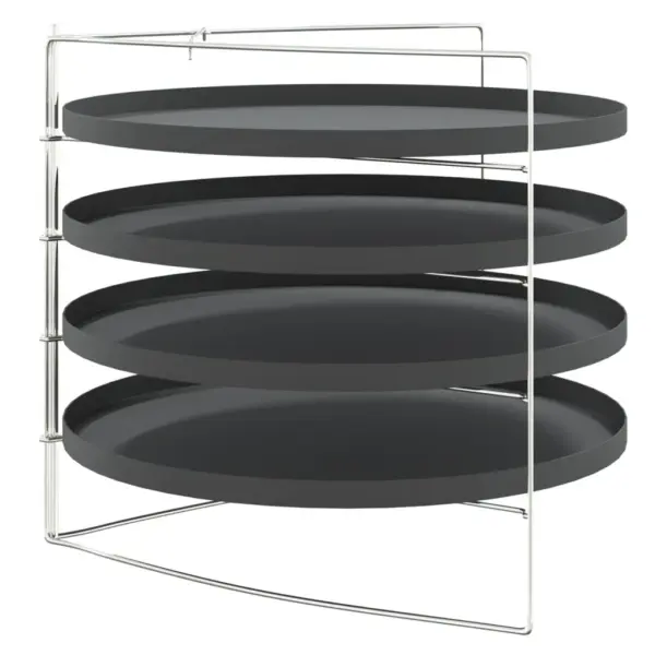 Mittenakkuvate pitsapannide komplekt restiga, Ø28 cm, 4 tk, must, kaetud teras – 4
