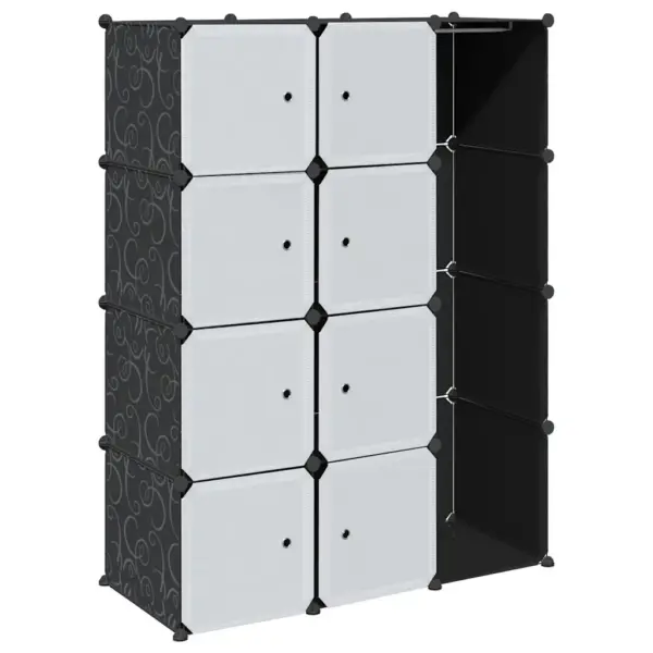 Modulaarne kapp 9 sektsiooniga, must ja valge plast, 109 x 36,5 x 143 cm - 2