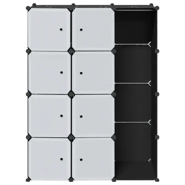 Modulaarne kapp 9 sektsiooniga, must ja valge plast, 109 x 36,5 x 143 cm - 4