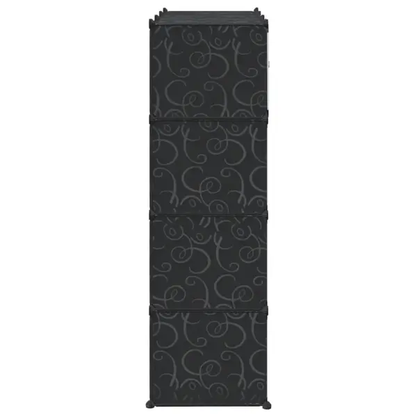Modulaarne kapp 9 sektsiooniga, must ja valge plast, 109 x 36,5 x 143 cm - 5