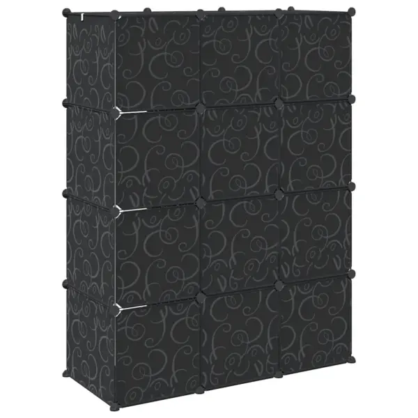 Modulaarne kapp 9 sektsiooniga, must ja valge plast, 109 x 36,5 x 143 cm - 6