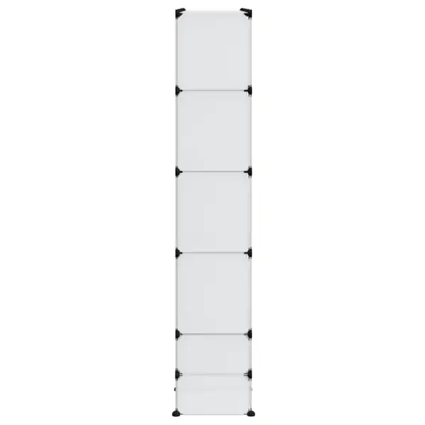 Modulaarne valge plastist riidekapp, 18 sektsiooni, 37 x 146 x 180,5 cm - 5