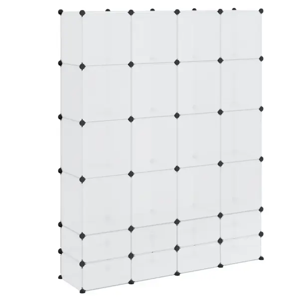 Modulaarne valge plastist riidekapp, 18 sektsiooni, 37 x 146 x 180,5 cm - 6