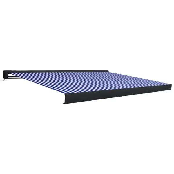 Mootoriga terrassimarkiis 350 x 250 cm, sinine-valge, alumiiniumraam – 2