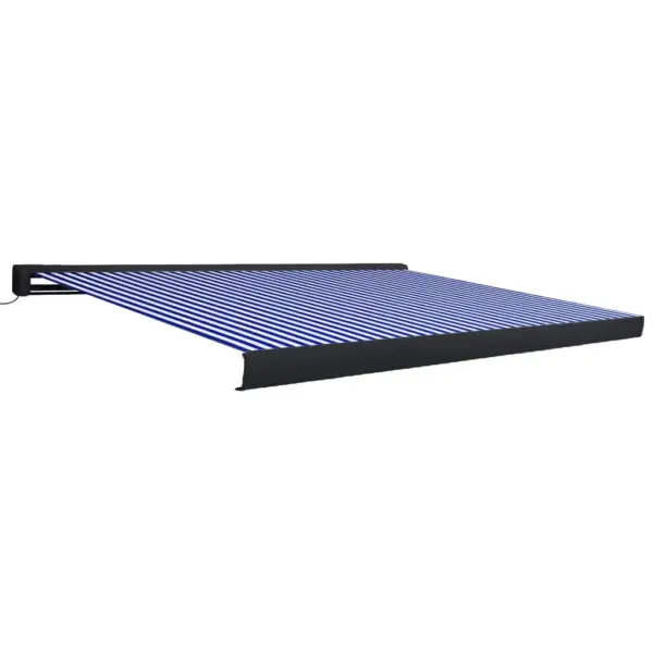 Mootoriga terrassimarkiis, sinine-valge, 450 x 300 cm – 2