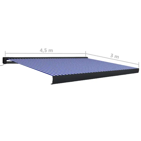 Mootoriga terrassimarkiis, sinine-valge, 450 x 300 cm – 7